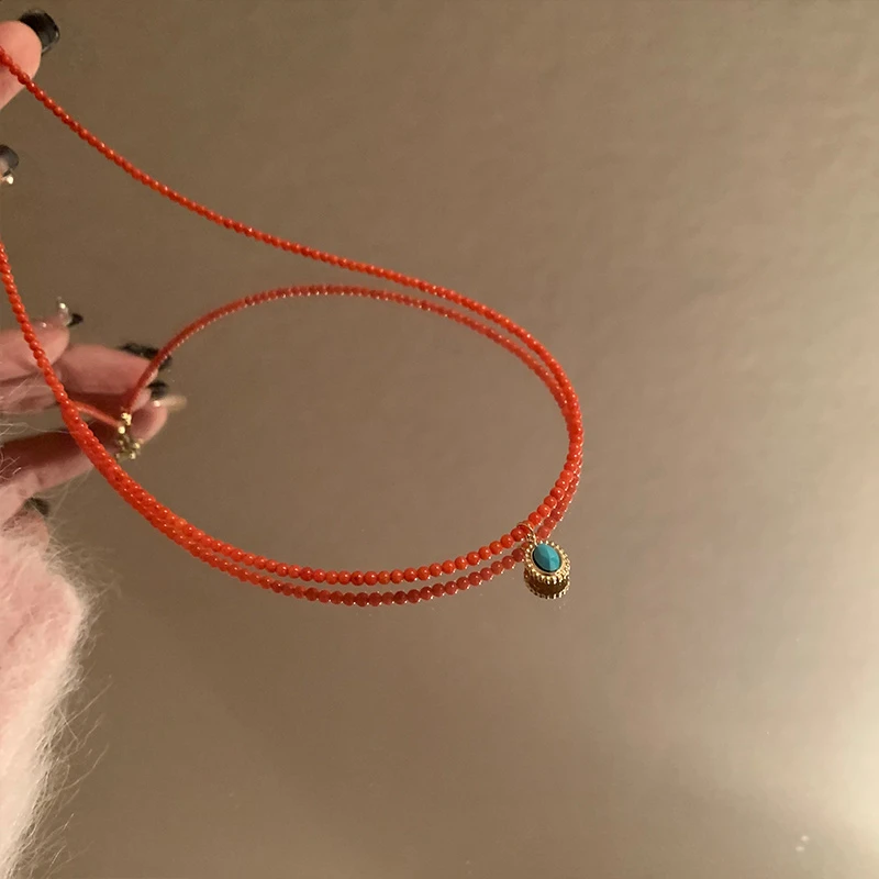 小众红色轻奢百搭项链设计感百搭锁骨链9260-11