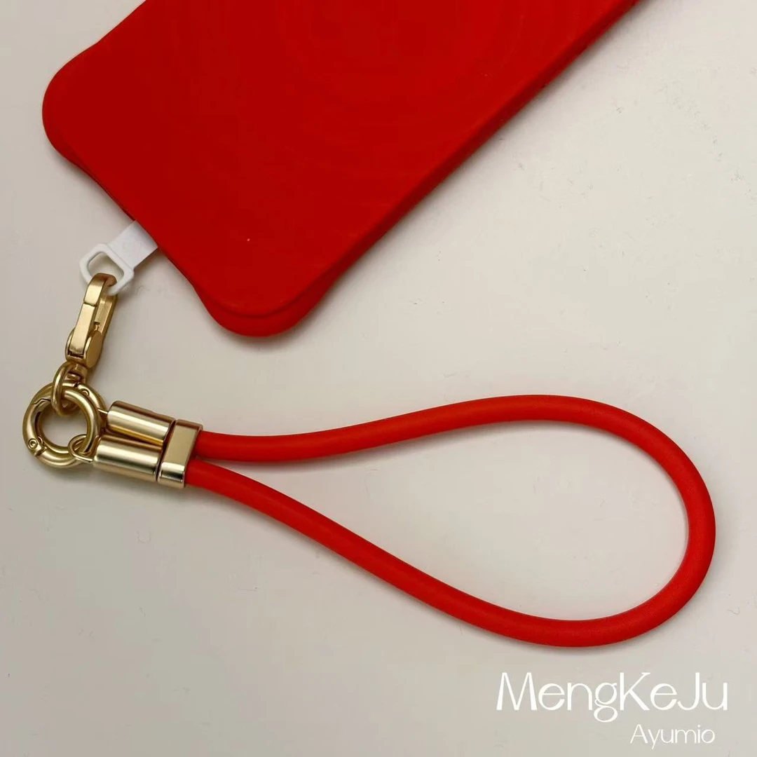 【萌】液态硅胶纯色全包防摔耐脏通用适用苹果华为系列手机链条挂件