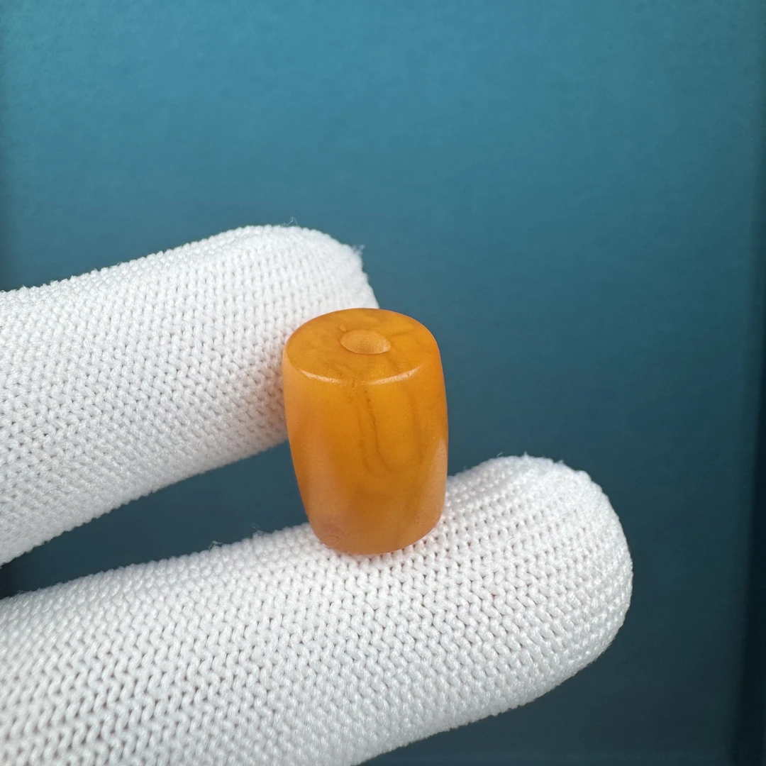 K1470天然原矿蜜蜡 老蜡马蹄珠12.3*17mm支持复检假一罚十