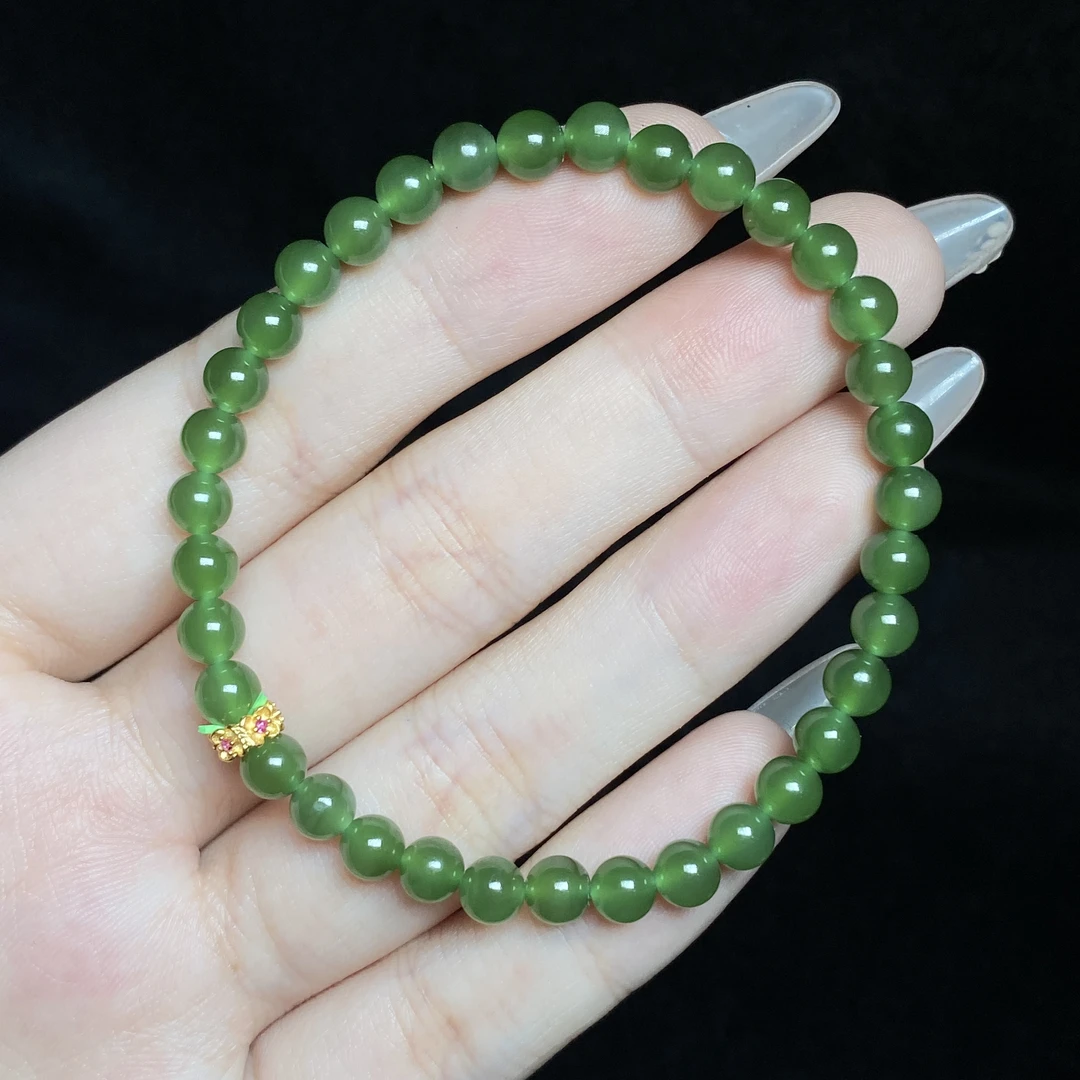 【小北好物】和田玉DIY单圈手串约5mm 【多样性发一件】QH182X89