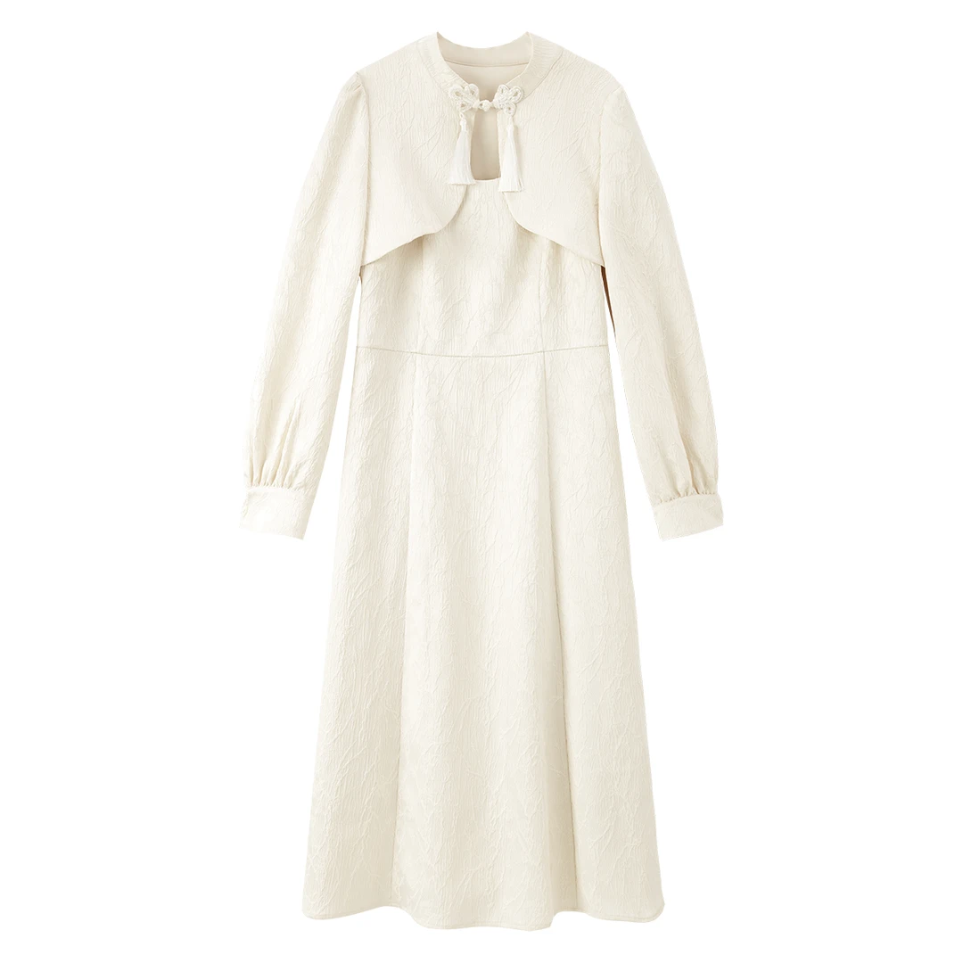 【籽言专属】中式气质复古国风裙高腰气质连衣裙S7626