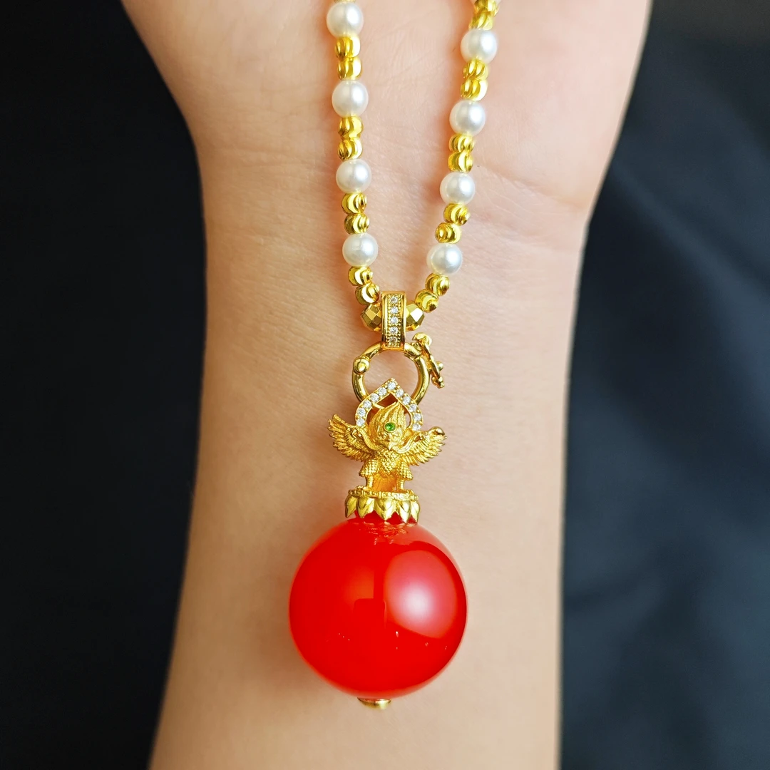 雪域红景天红玛瑙吊坠A28-173赠链礼盒(多样性发)