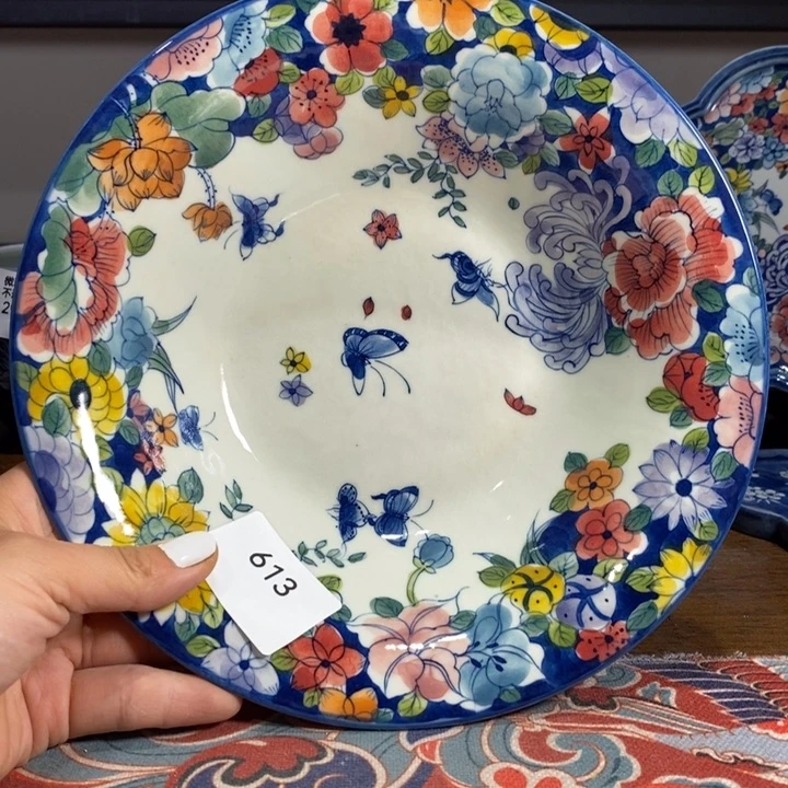 青花瓷景德镇手绘五彩万花圆盘