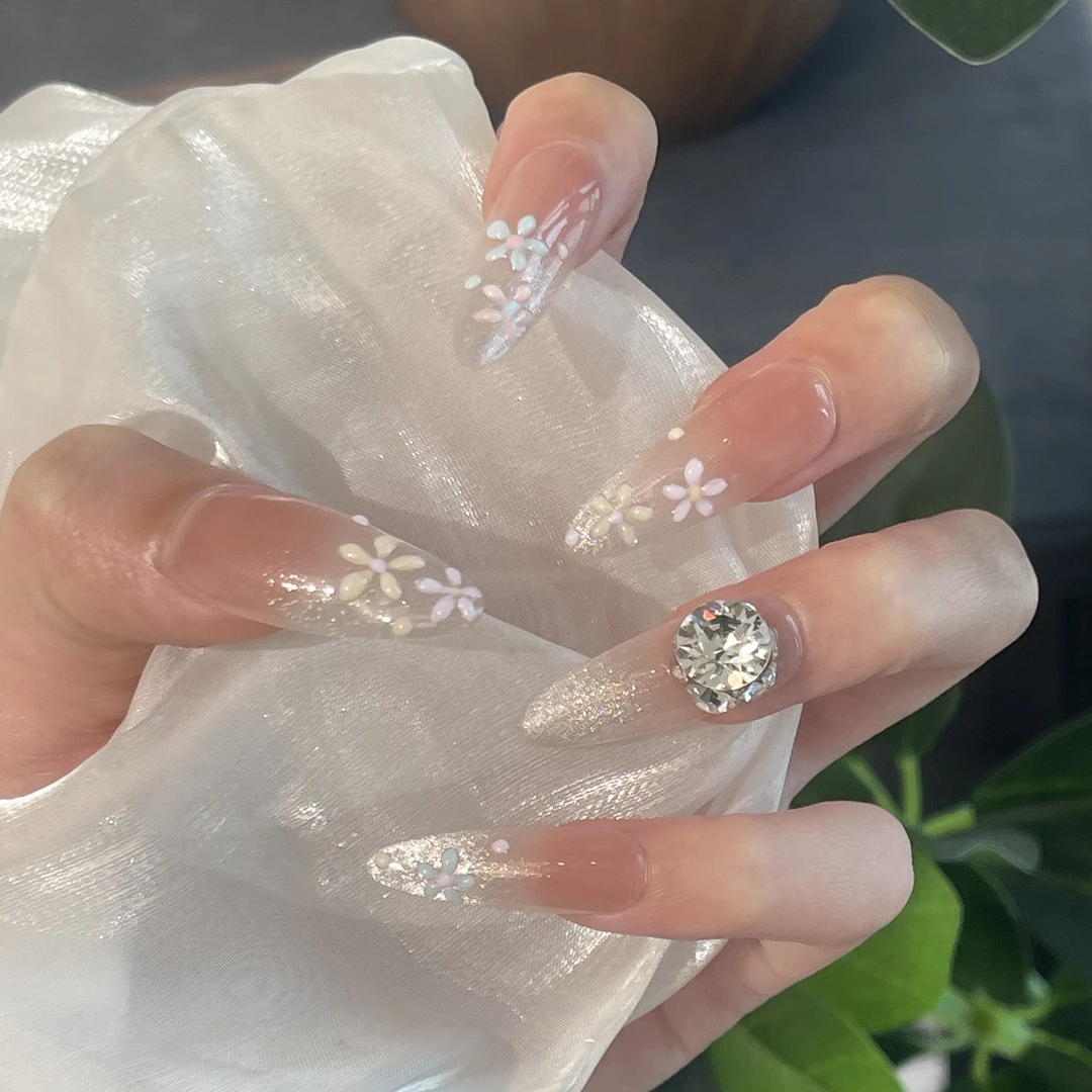 巴仑美【野春花】设计师款 猫眼小花 可重复穿手绘戴美甲 施家华子