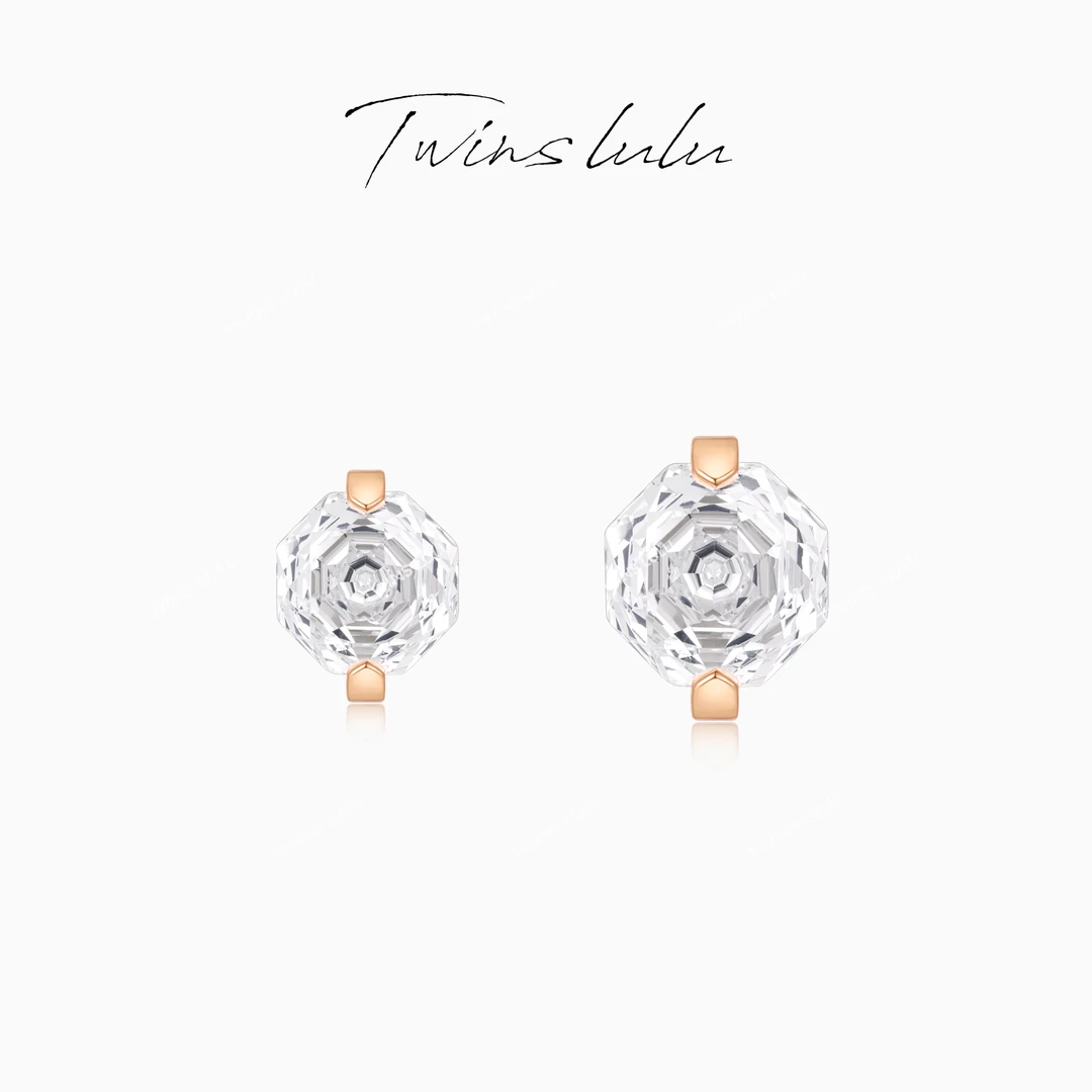 TWINS LULU  流光风 秋上新高级感百搭八边形几何耳环TSL3122