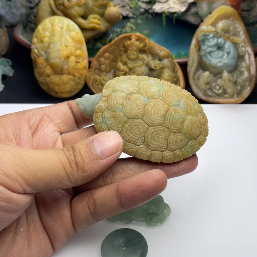 定制翡翠未镶嵌金背龟