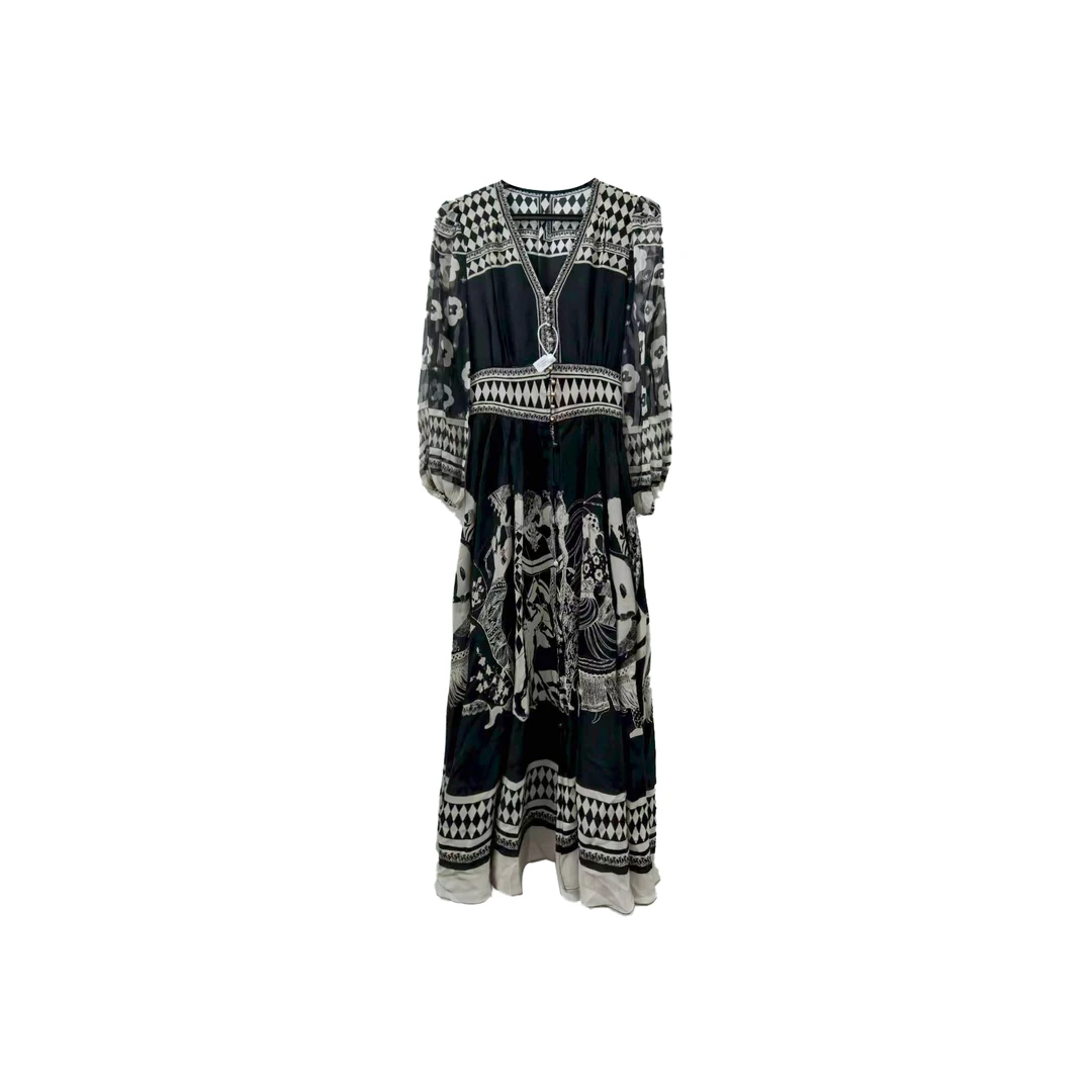 【2025黑金派对-禾枫】高定重磅100桑蚕丝连衣裙24-1111-10