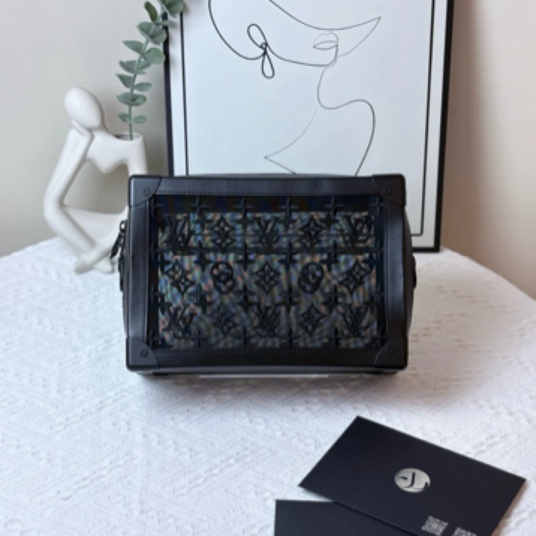 95新 LouisVuitton/路易威登 斜挎包老花 透明蕾丝盒子包 /JW0354