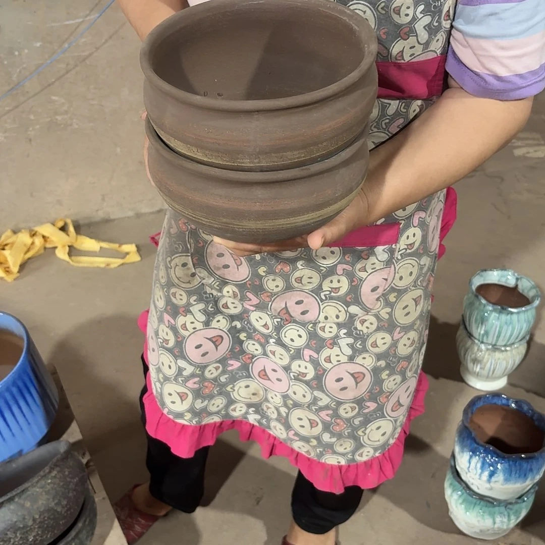 紫砂花盆口20高10两个