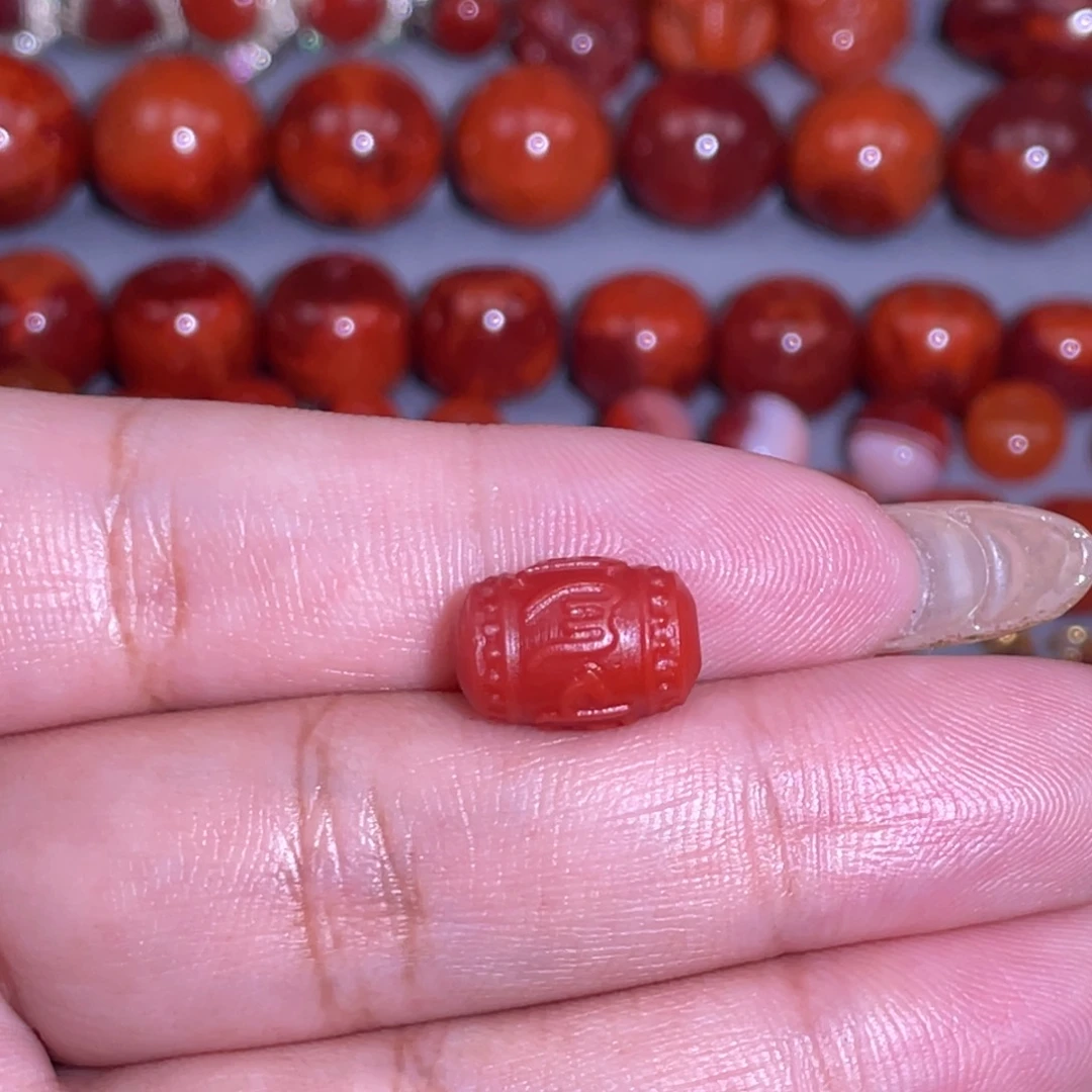 满***柳南红玛瑙银S925镶嵌六字真言