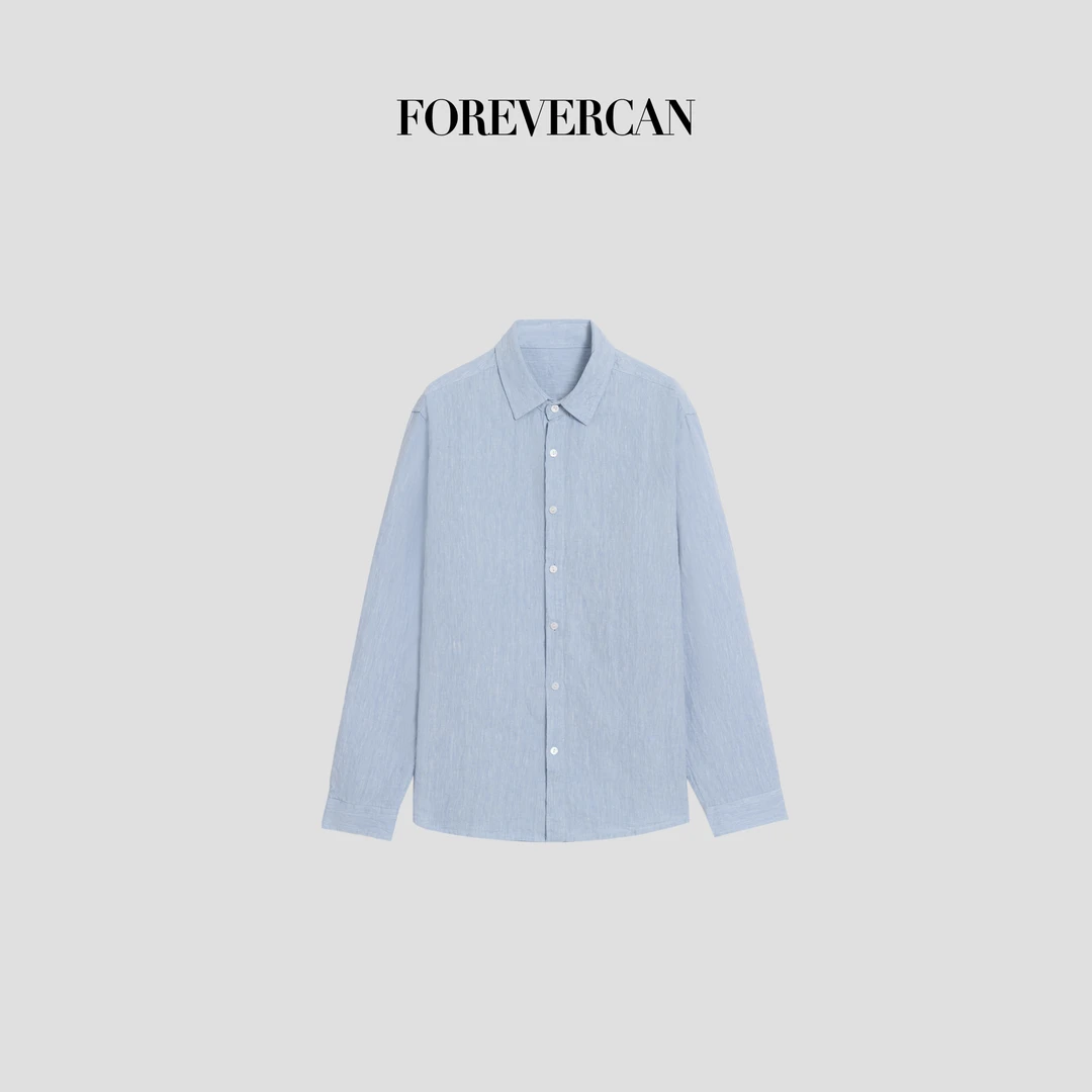 FOREVERCAN“海盐特调”极简学院风渐变百搭长袖衬衫 ST22861