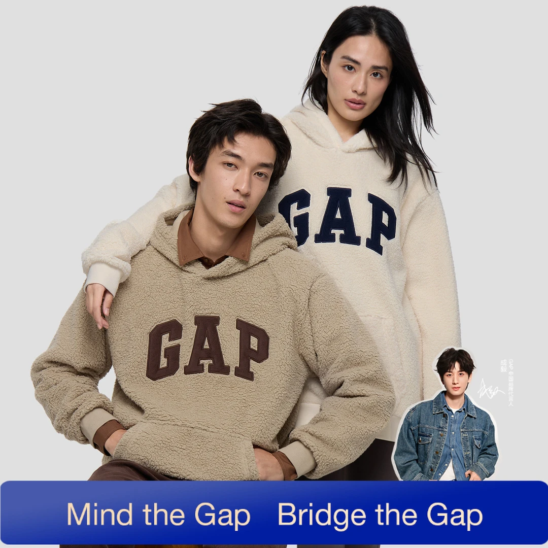 【成毅代言】Gap男女装2025秋季新款logo仿羊羔绒休闲卫衣786506