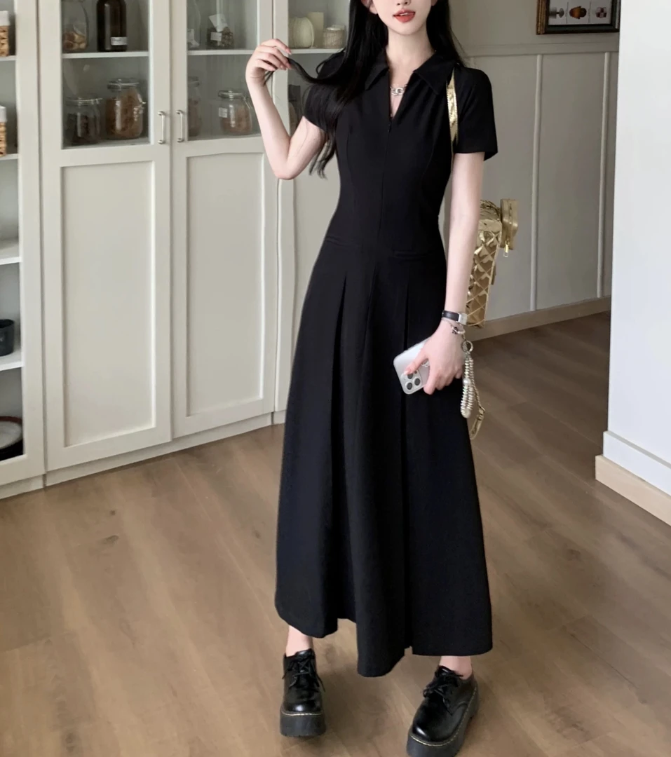 201 小众气质显瘦设计感复古连衣裙（A22）