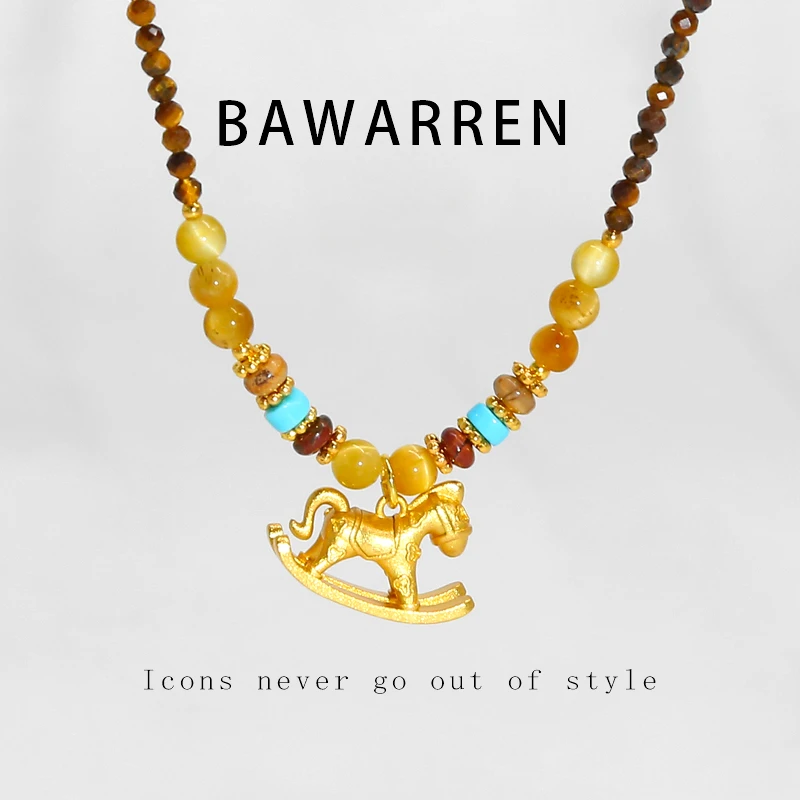 Bawarren 16089-【虎眼小马】轻奢项链时尚