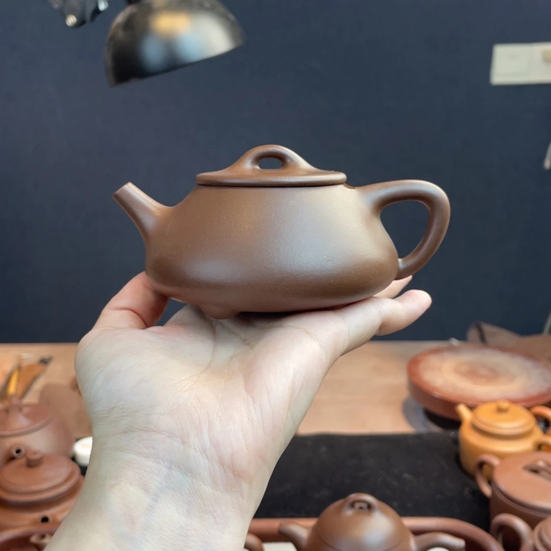 茶壶紫砂半手工底槽清平盖石瓢190cc