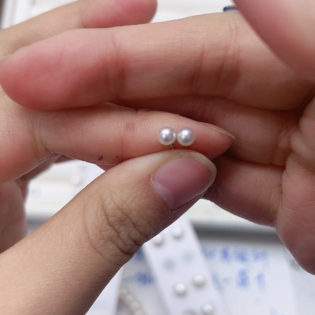 淡水珍珠耳饰银S925镶嵌雨*石