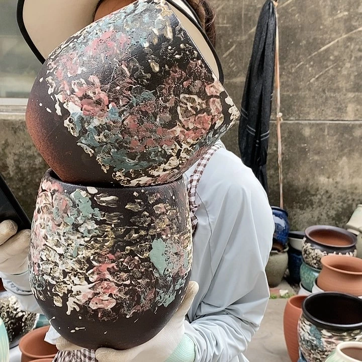 紫砂花盆正品口16高21