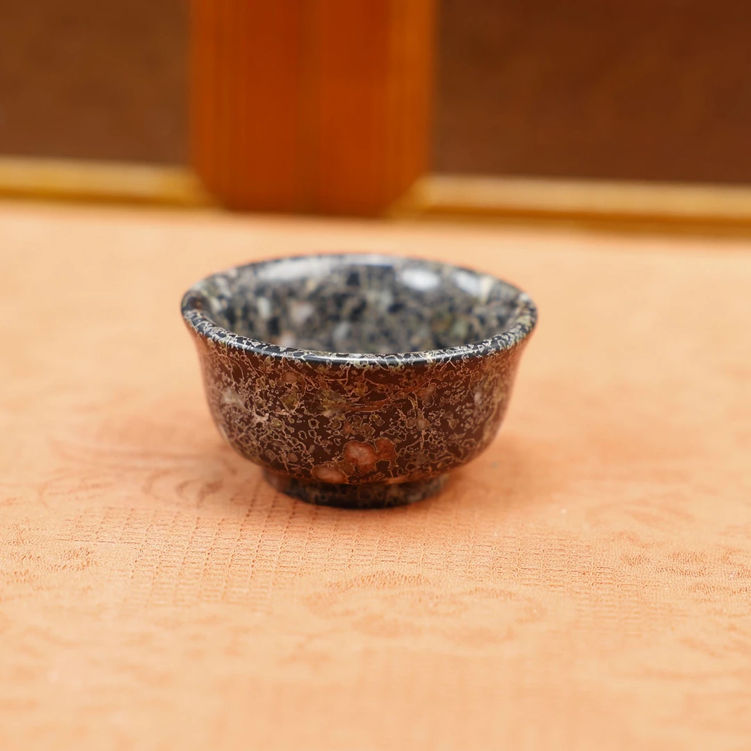 天然梅花玉元宝杯45cc名家纯手工制作主人杯盏杯复古精美锤纹