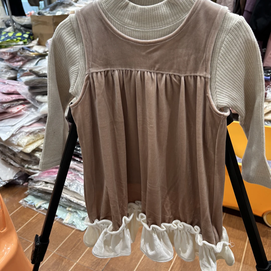B类背心绒面连衣裙女童