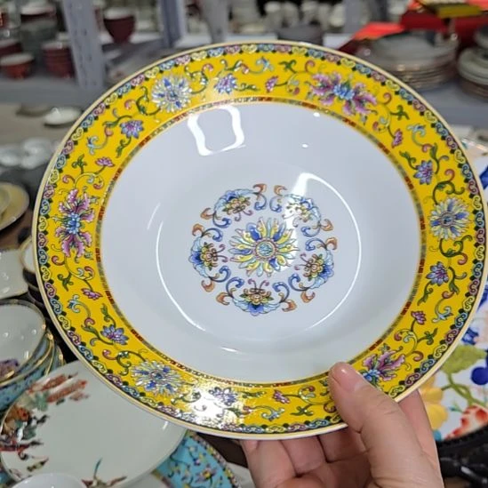 瓷片微瑕珐琅彩8寸4个深盘666666