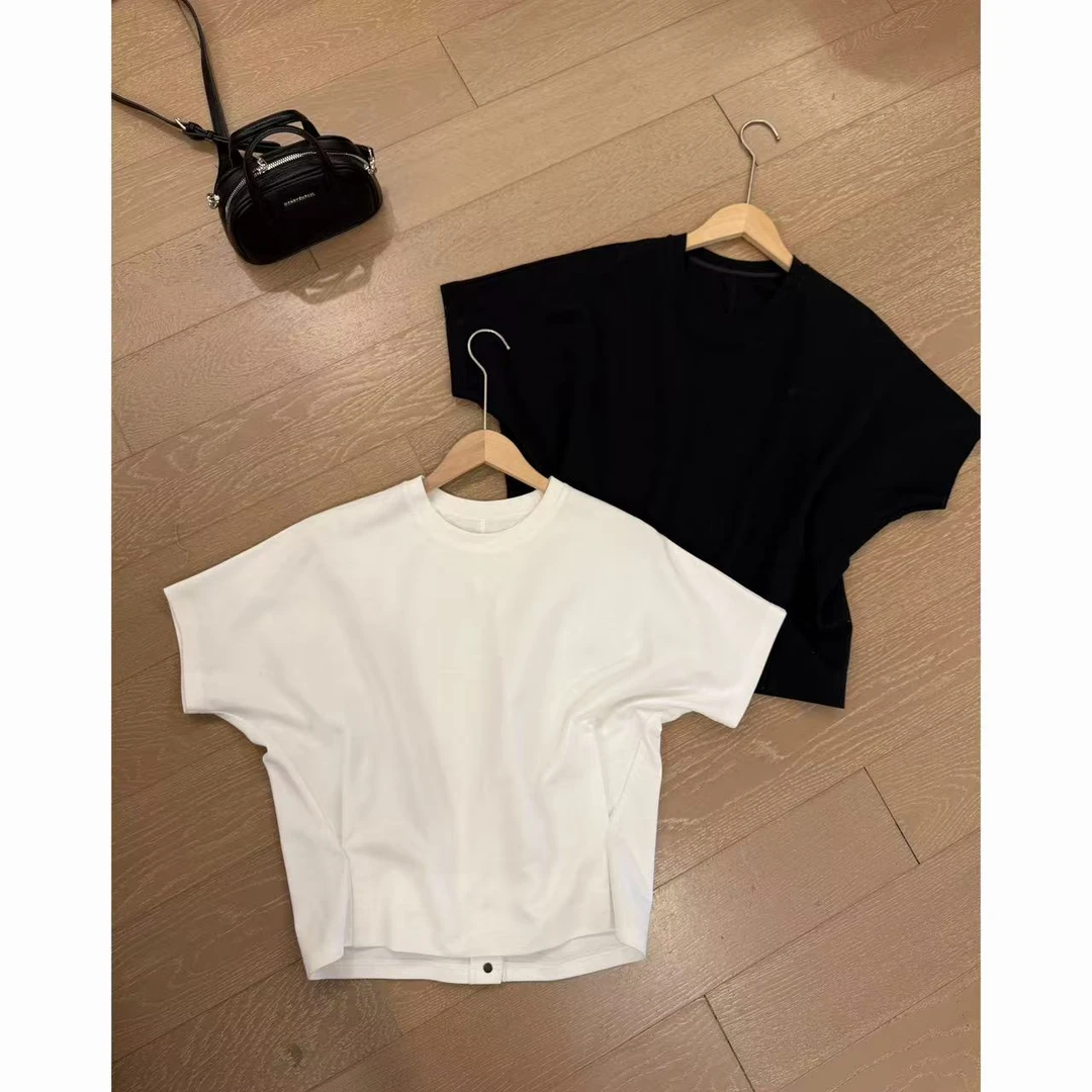 小静静一会【三扣纯色T】2025夏款设计感百搭短袖 2504C1677