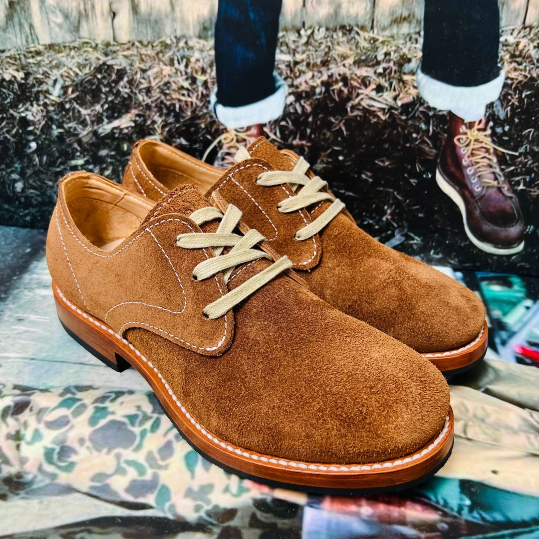 工装靴沙漠靴 大逃亡 低帮 头层反毛牛皮固特异工艺牛皮大底