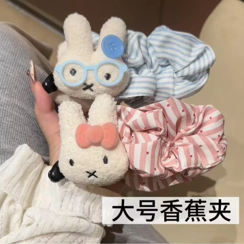 大号米菲兔香蕉夹巨显发量可爱波点发夹后脑勺高颜值百搭少女发饰