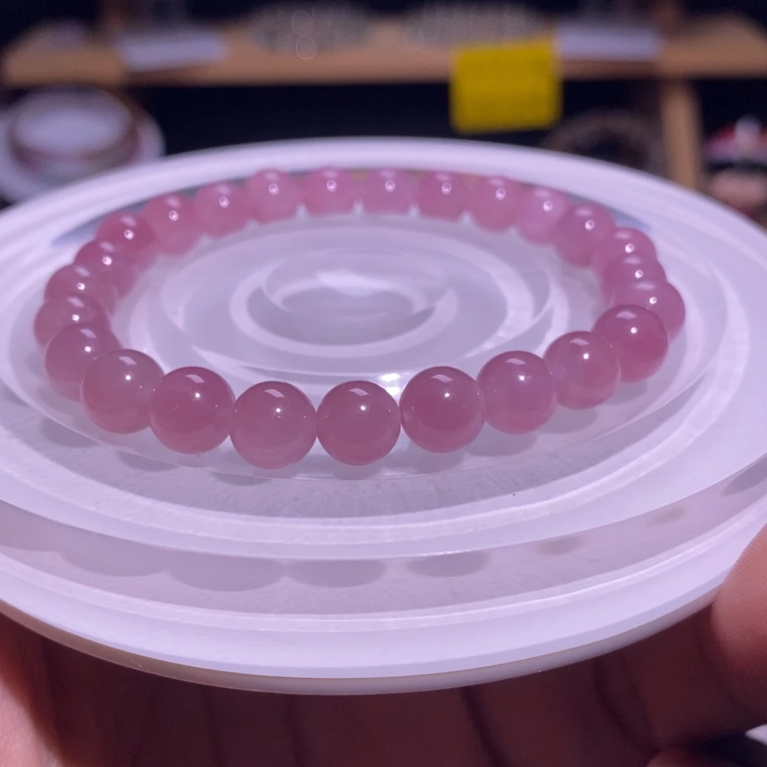 水晶未镶嵌手串10 紫马粉 7.8