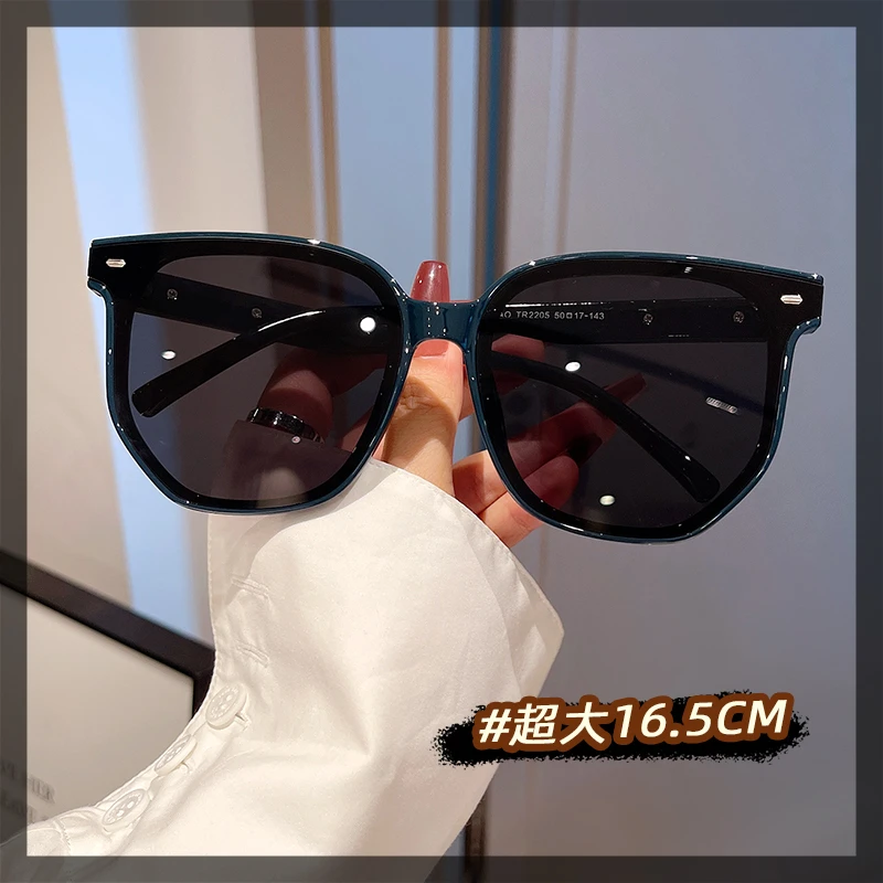 超大16.5CM显脸小墨镜男款多边形潮遮颧骨大脸太阳镜女大框情侣款