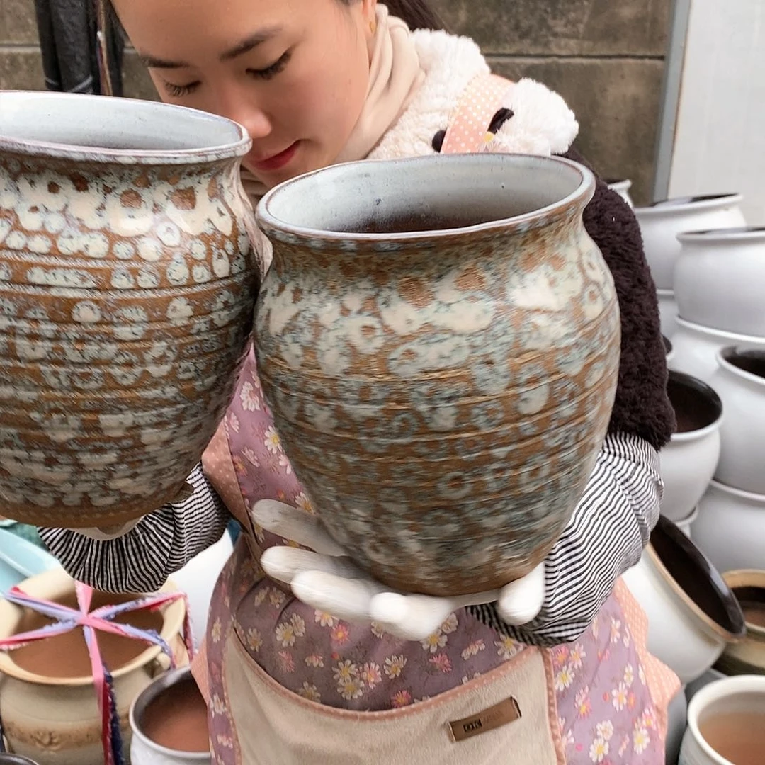 紫砂花盆瑕疵口17高21