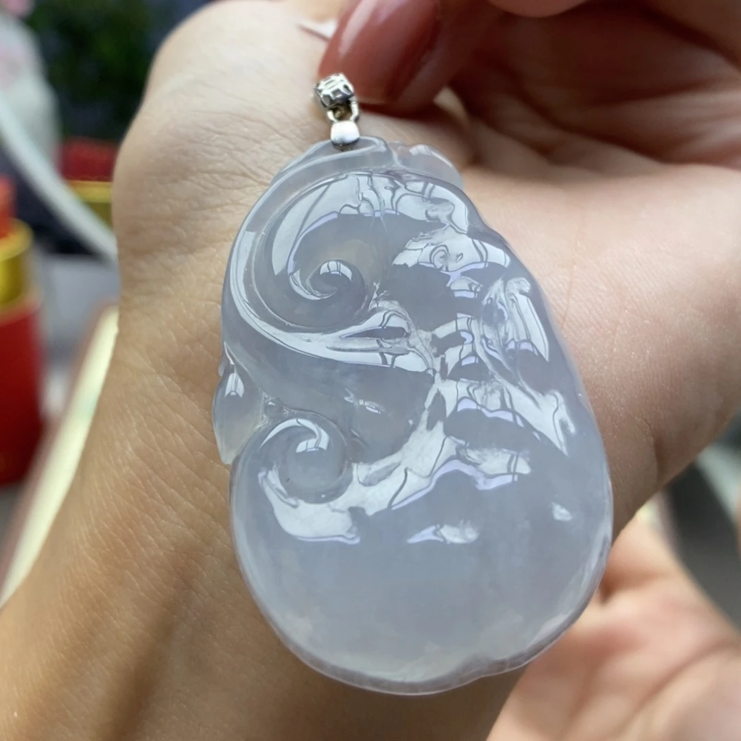 翡翠银S925镶嵌颈饰吊坠60