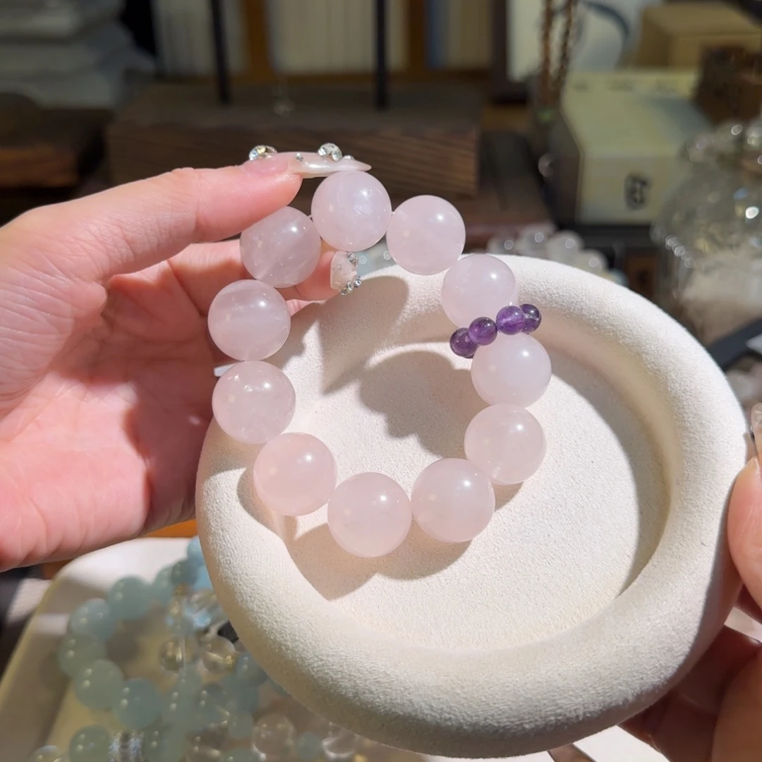 水晶手链未镶嵌马粉紫水晶跑环