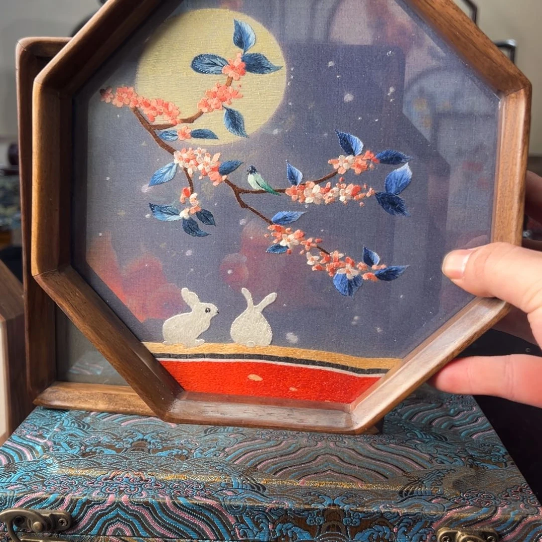 刺绣纯手工刺绣双面绣摆件