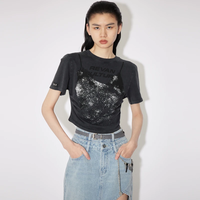 REVAN芮范杨超越同款专柜同款高能感夏新品DirtyFitT恤RL31001501