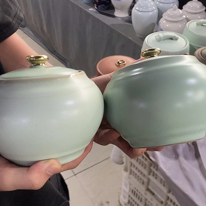 罐陶瓷茶叶罐密封罐家用摆件