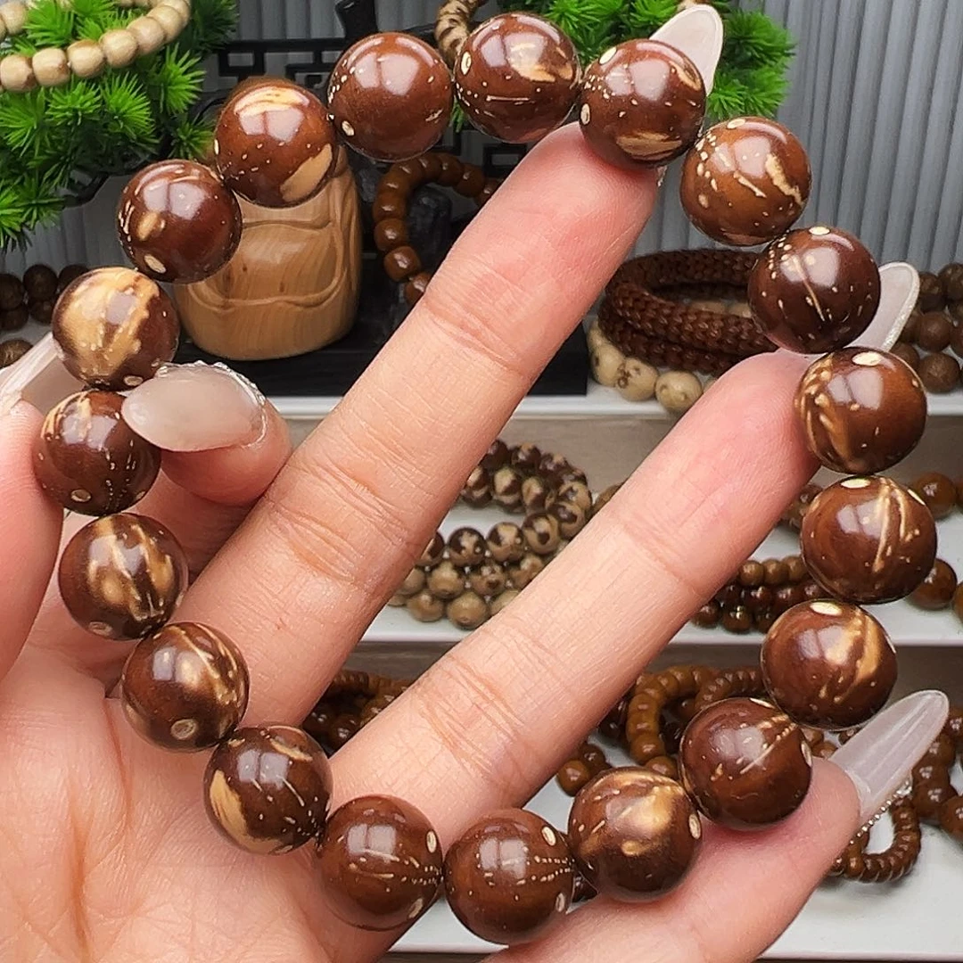 手串紫金鼠半实心花皮光珠