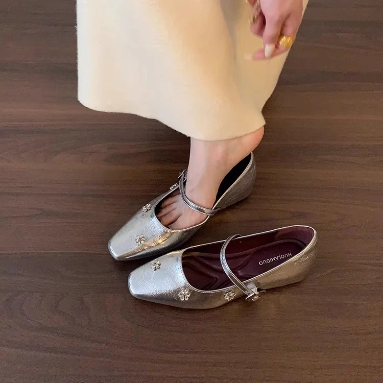 内增高法式水钻一字带玛丽珍鞋女鞋春夏新款韩版浅口单鞋高跟鞋子