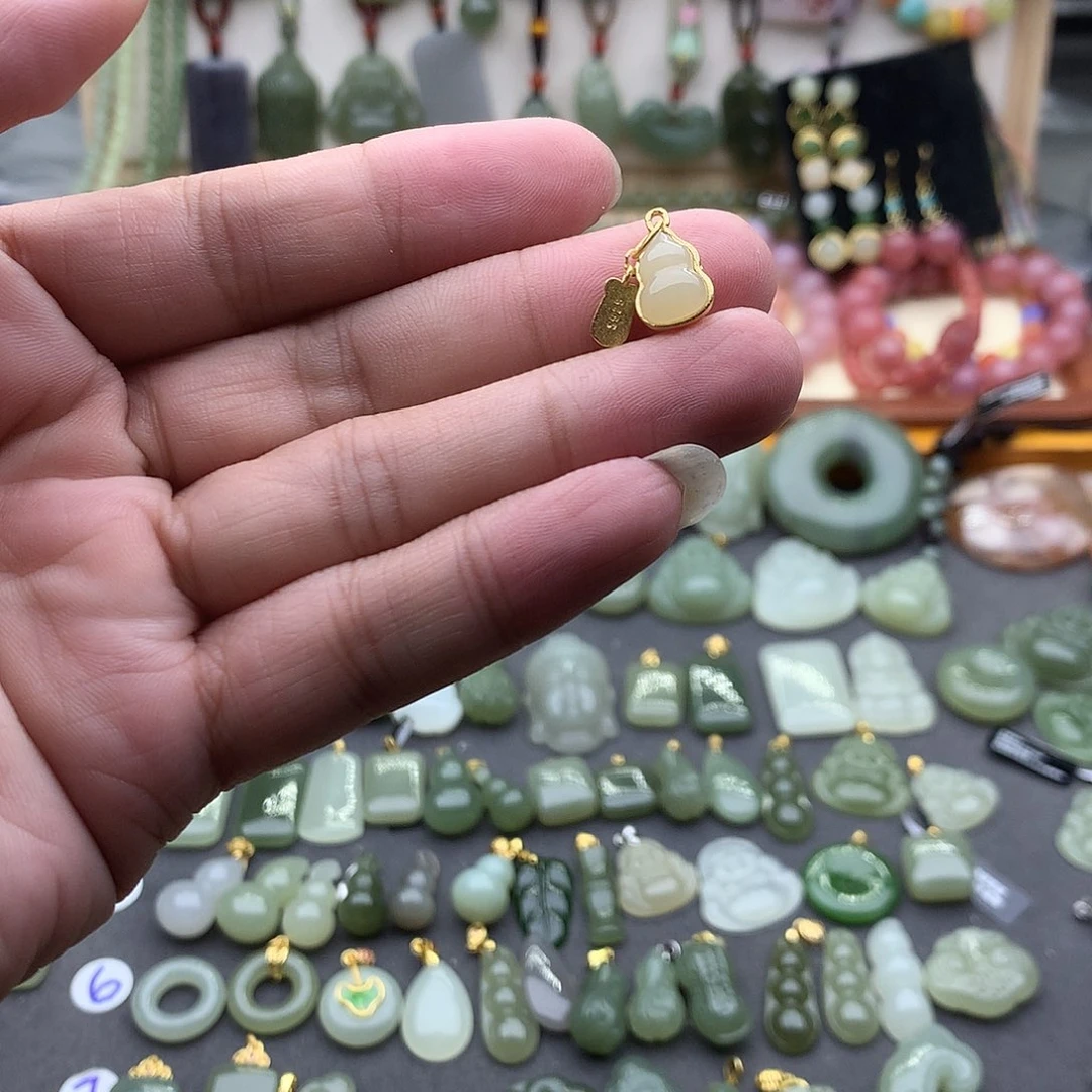 吊坠(不含链)银S925镶嵌和田玉