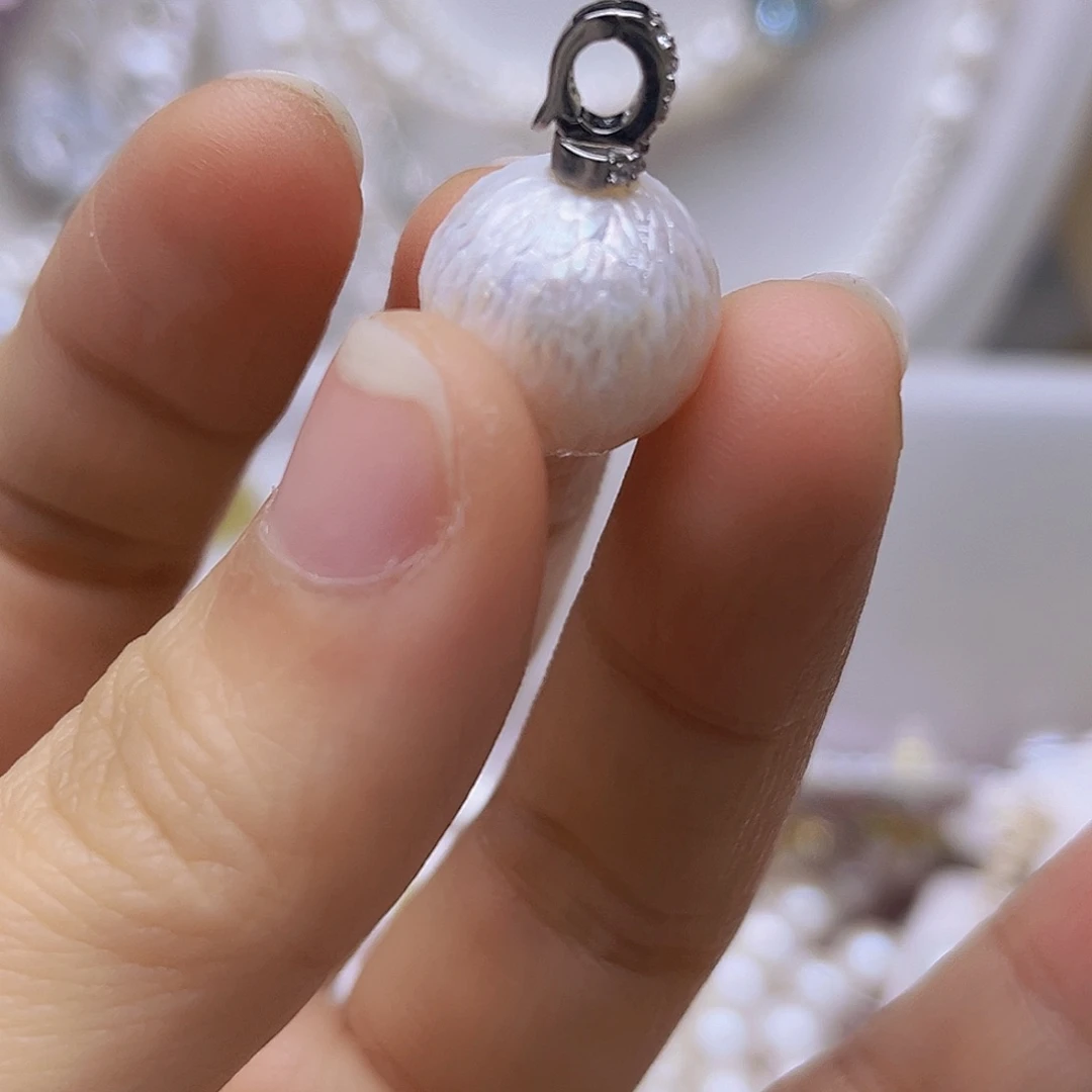 吊坠或者耳钉银S925镶嵌淡水珍珠