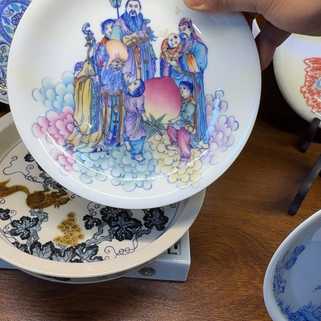 孔***锤陶杯子景德镇全手工手绘陶瓷