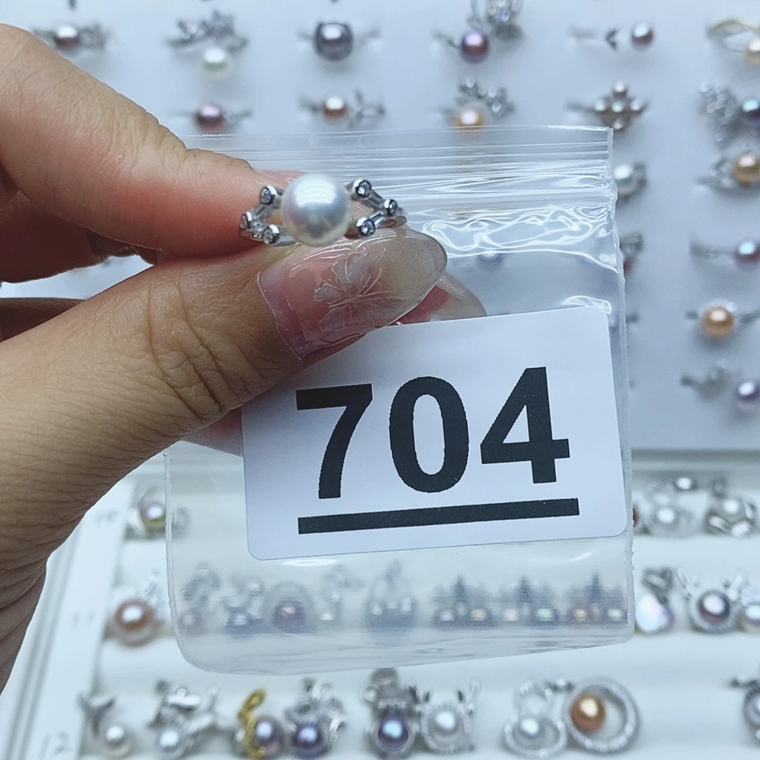 戒指银S925镶嵌淡水珍珠Y*宝704