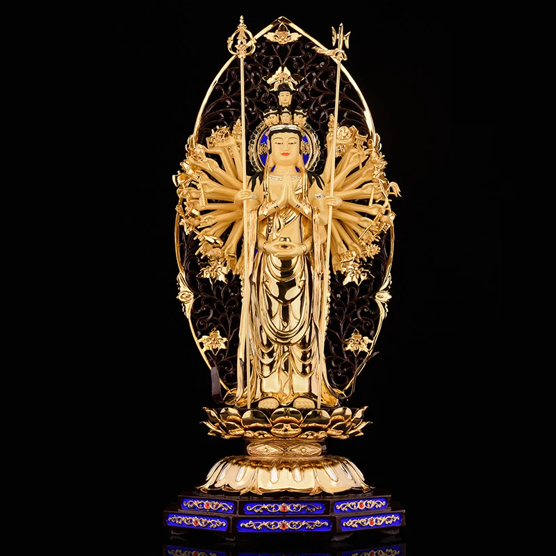 圆通佛具台湾盛凡铜佛像白衣大士观音菩萨南海观音千手观音摆件