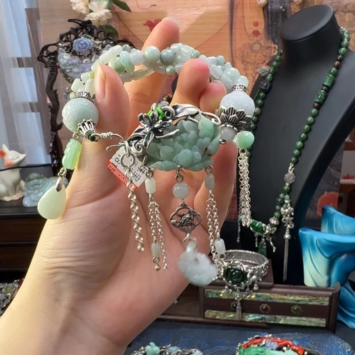 翡翠银S925镶嵌颈饰