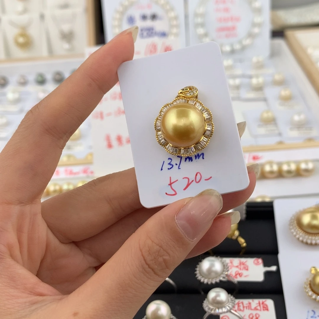 银S925镶嵌吊坠海水珍珠