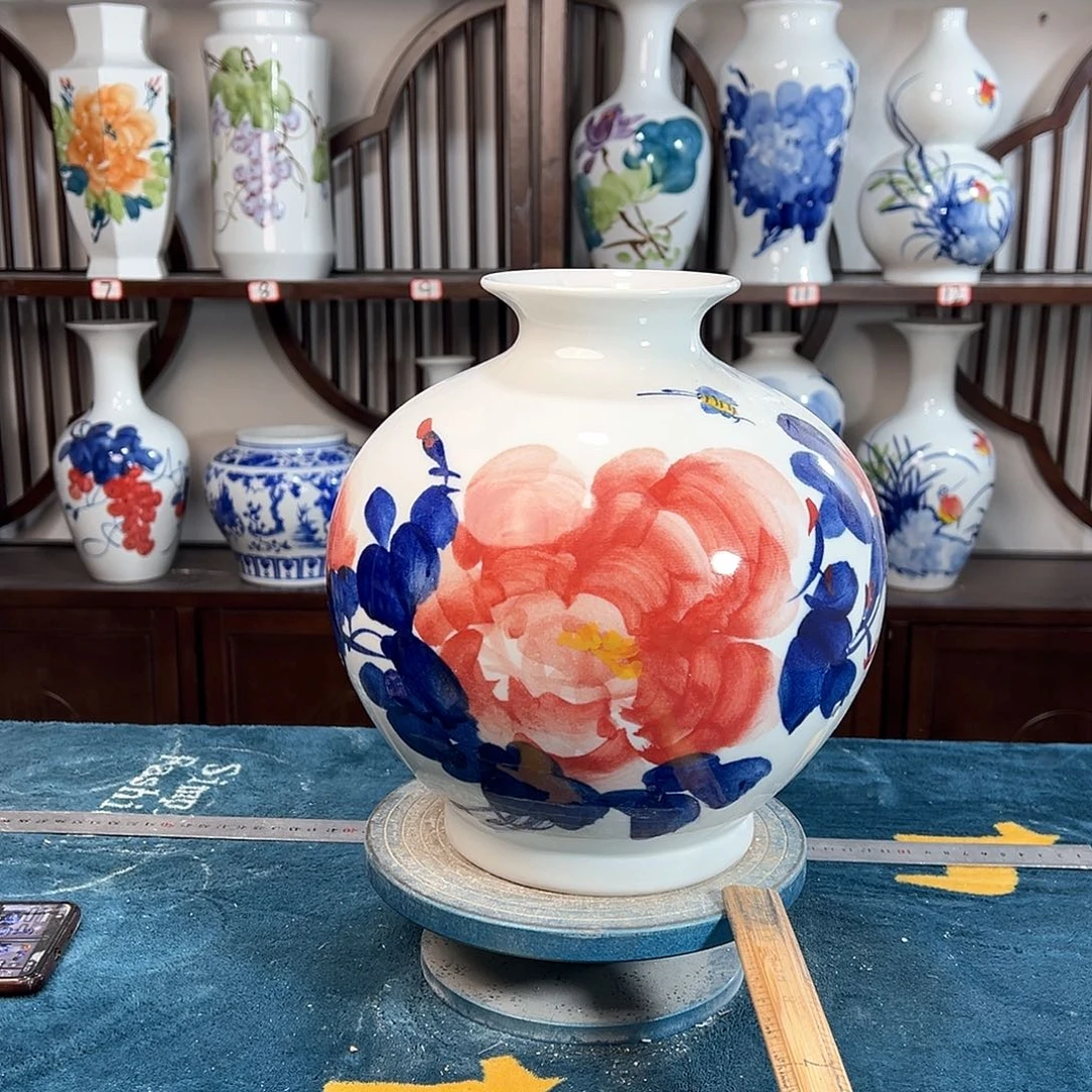 摆件景德镇陶瓷石红牡
