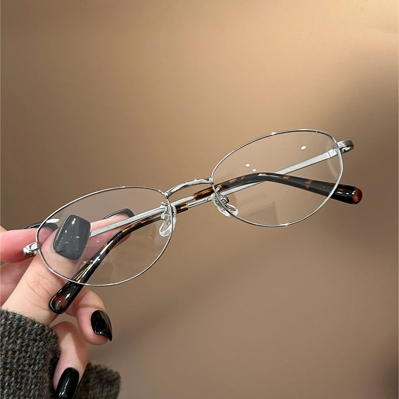 复古港风金丝框架时尚百搭素颜平光镜女高级感可配近视度数眼镜潮