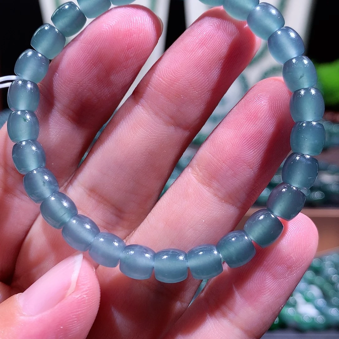 翡翠未镶嵌手链天然a货翡翠手串6.5