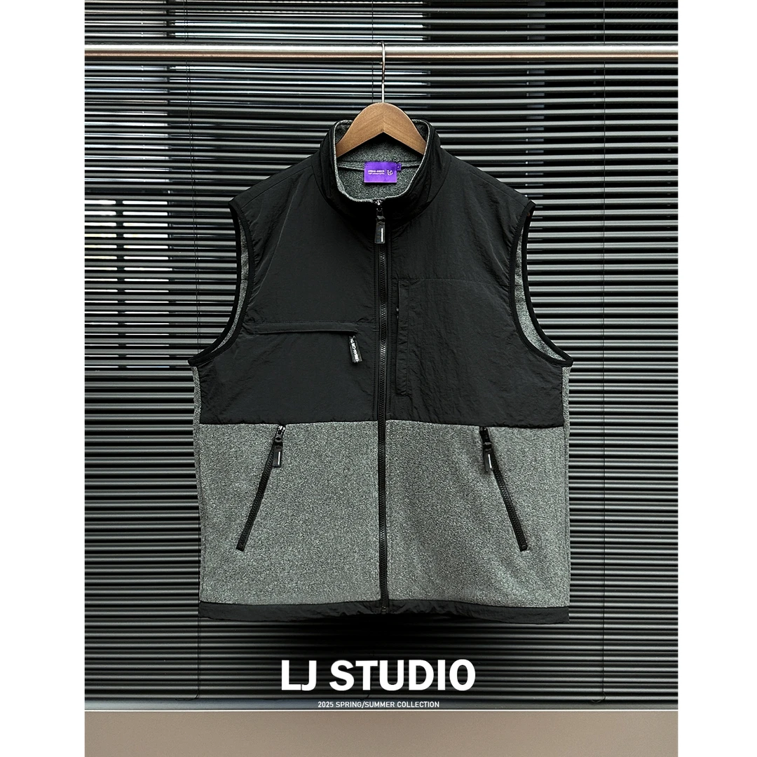 L.JIN TNF摇粒绒马甲外套. Fabric vest. 秋层次叠穿百搭. 72453