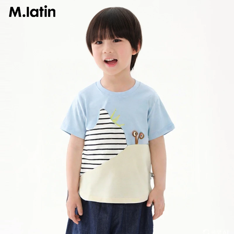 马拉丁童装儿童T恤25夏装新款女小童趣味拼布冰氧酷短袖T恤