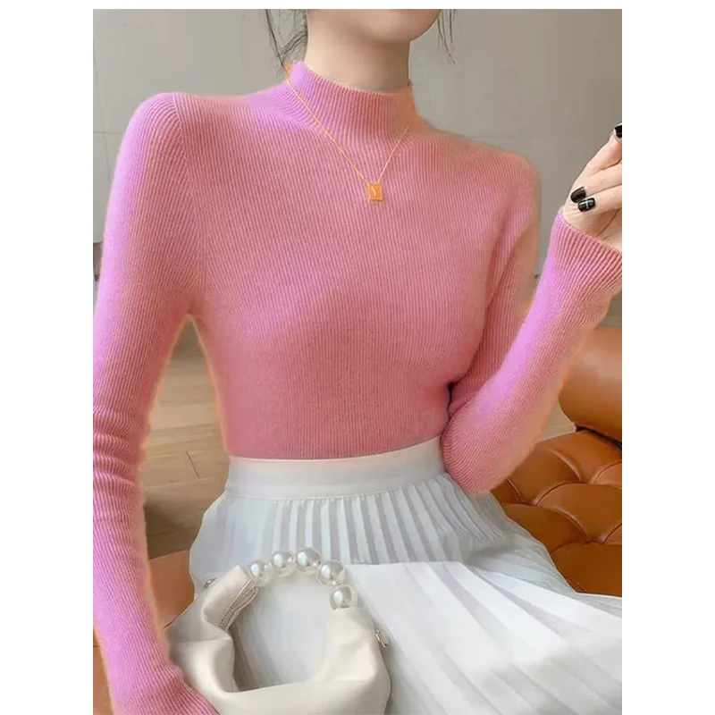 【舒适毛衫】时尚百搭修身显瘦针织衫羊毛打底衫上衣女